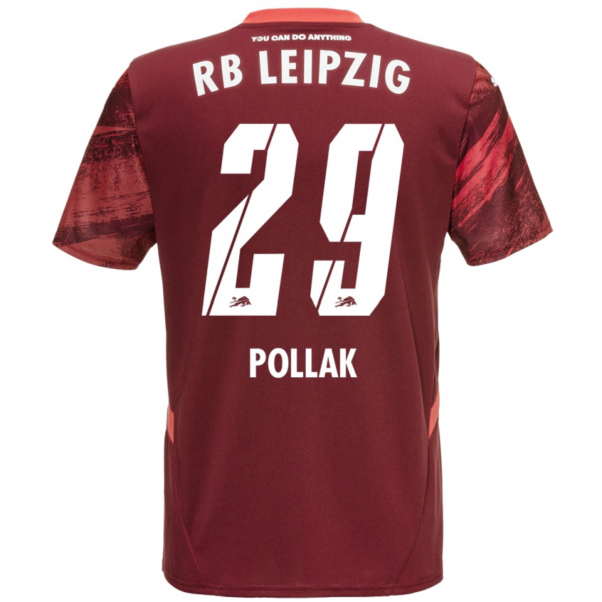 Vaikiškas Julia Pollak #29 Burgundija Išvykos Marškinėliai 2024/25 T-Shirt