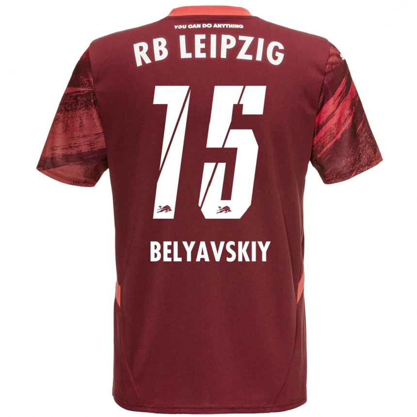 Vaikiškas David Belyavskiy #15 Burgundija Išvykos Marškinėliai 2024/25 T-Shirt