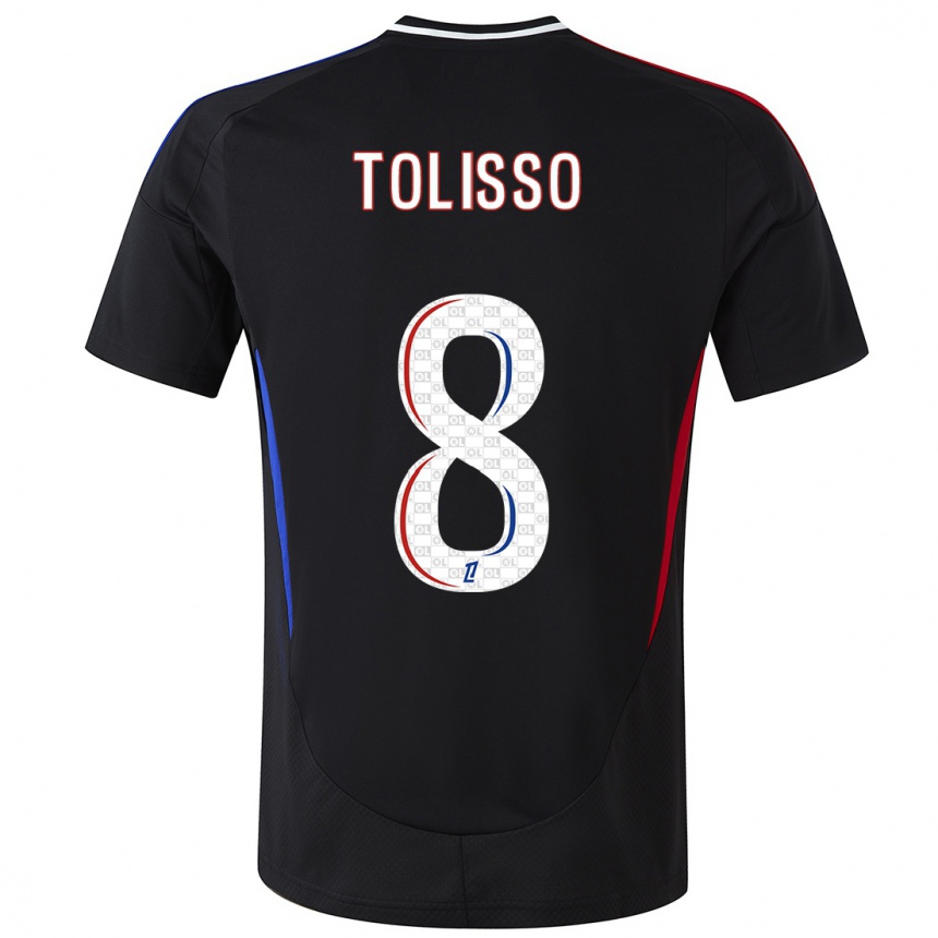 Vaikiškas Corentin Tolisso #8 Juoda Išvykos Marškinėliai 2024/25 T-Shirt