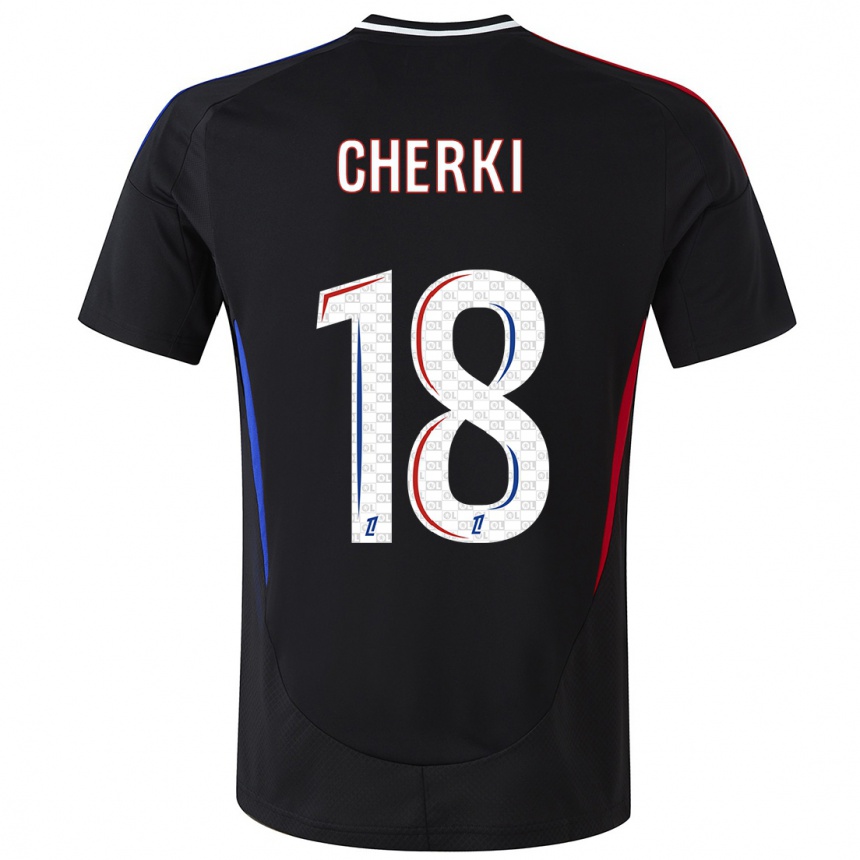 Vaikiškas Rayan Cherki #18 Juoda Išvykos Marškinėliai 2024/25 T-Shirt