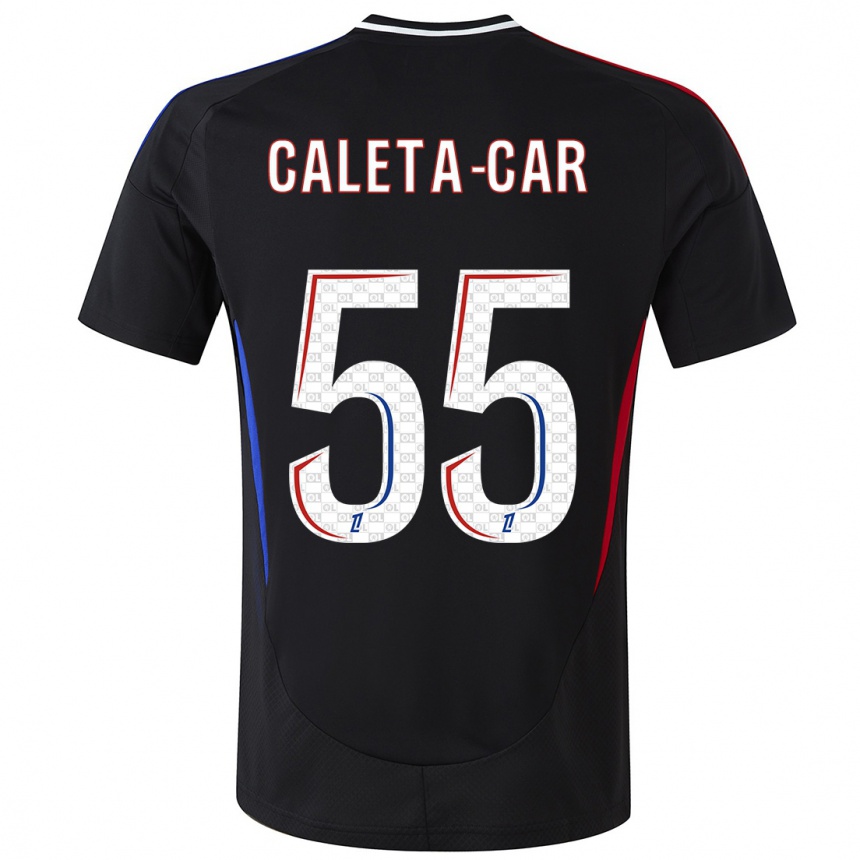 Vaikiškas Duje Caleta-Car #55 Juoda Išvykos Marškinėliai 2024/25 T-Shirt