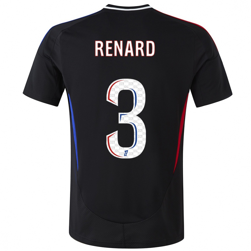 Vaikiškas Wendie Renard #3 Juoda Išvykos Marškinėliai 2024/25 T-Shirt