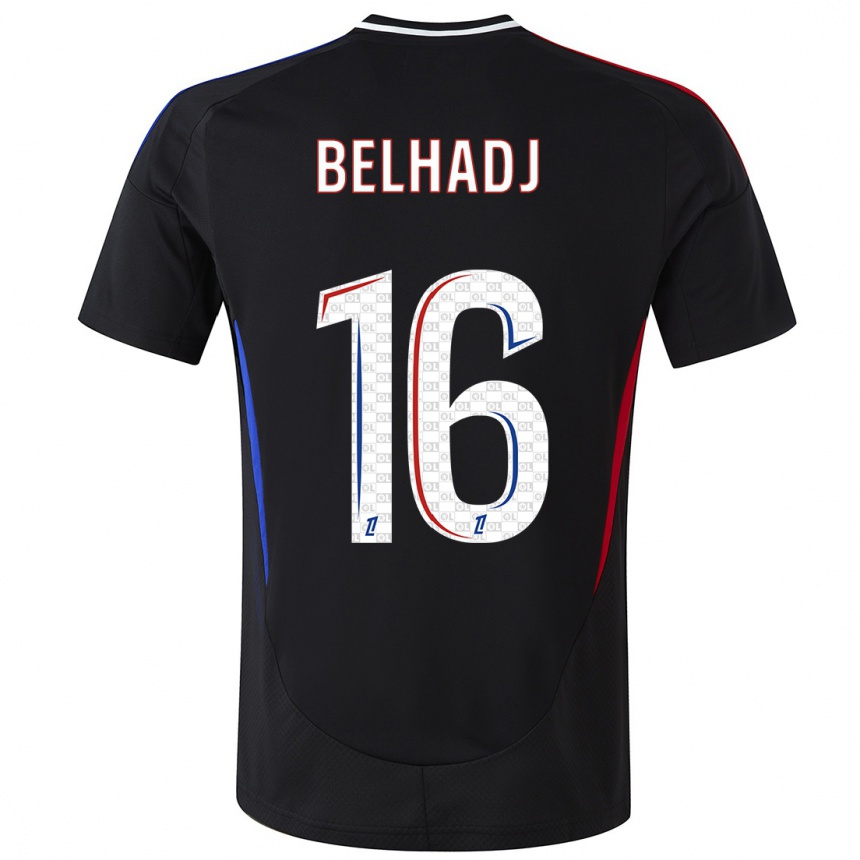 Vaikiškas Féerine Belhadj #16 Juoda Išvykos Marškinėliai 2024/25 T-Shirt