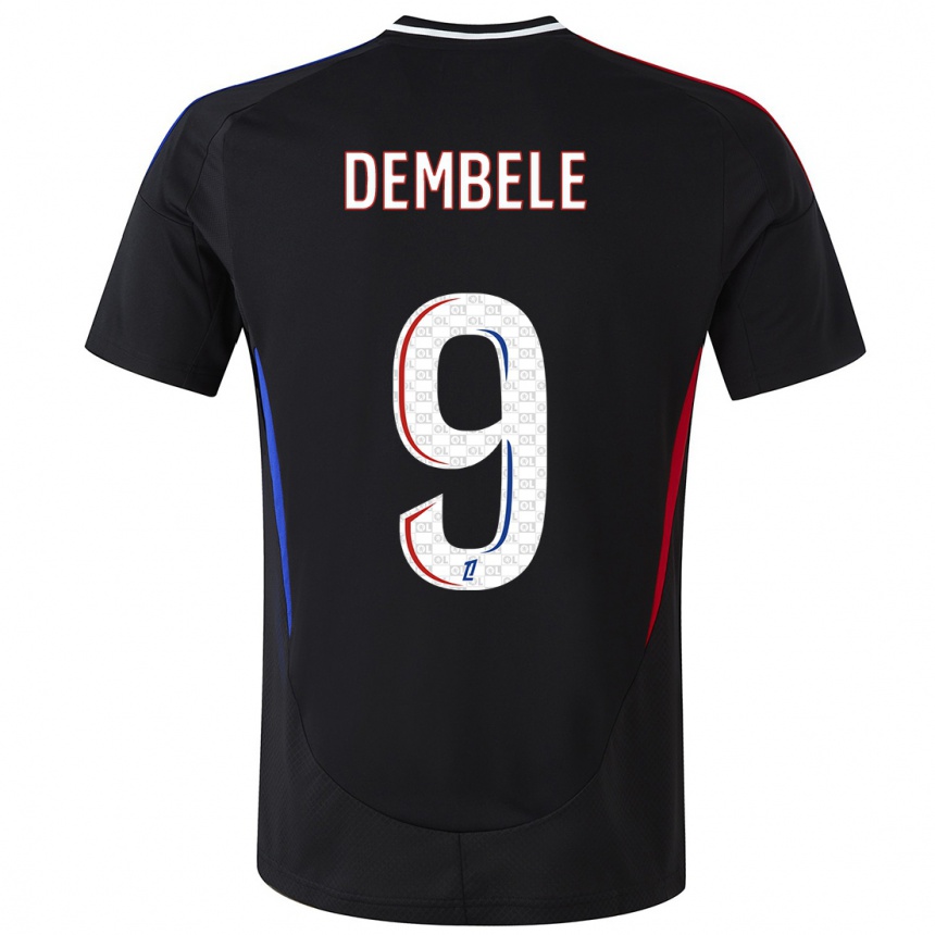 Vaikiškas Moussa Dembele #9 Juoda Išvykos Marškinėliai 2024/25 T-Shirt