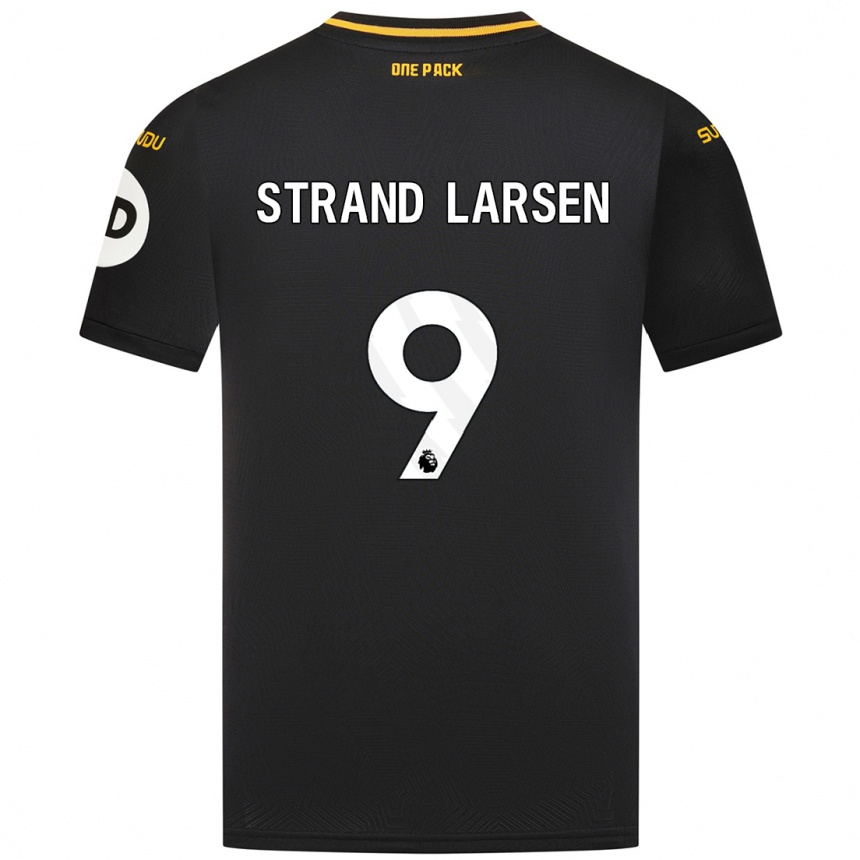 Vaikiškas Jørgen Strand Larsen #9 Juoda Išvykos Marškinėliai 2024/25 T-Shirt