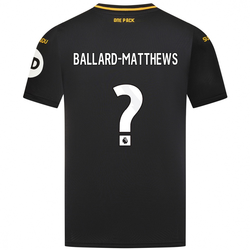 Vaikiškas Emilio Ballard-Matthews #0 Juoda Išvykos Marškinėliai 2024/25 T-Shirt