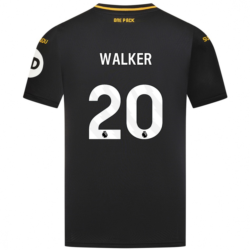 Vaikiškas Lowri Walker #20 Juoda Išvykos Marškinėliai 2024/25 T-Shirt