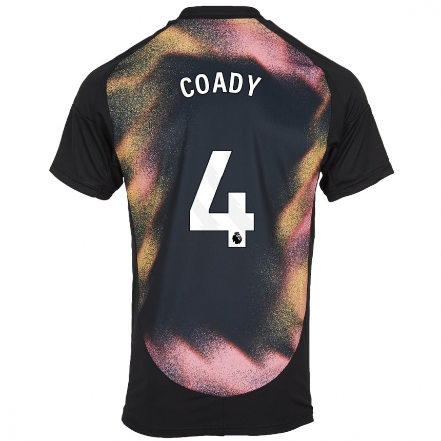 Vaikiškas Conor Coady #4 Juoda Balta Išvykos Marškinėliai 2024/25 T-Shirt