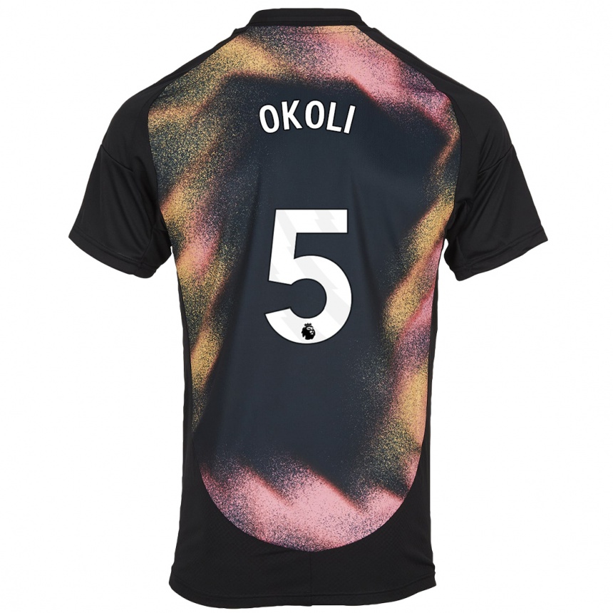 Vaikiškas Caleb Okoli #5 Juoda Balta Išvykos Marškinėliai 2024/25 T-Shirt