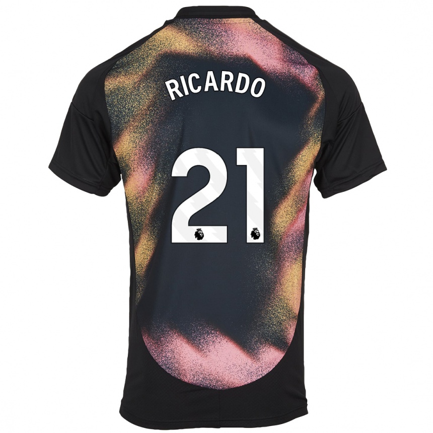 Vaikiškas Ricardo Pereira #21 Juoda Balta Išvykos Marškinėliai 2024/25 T-Shirt