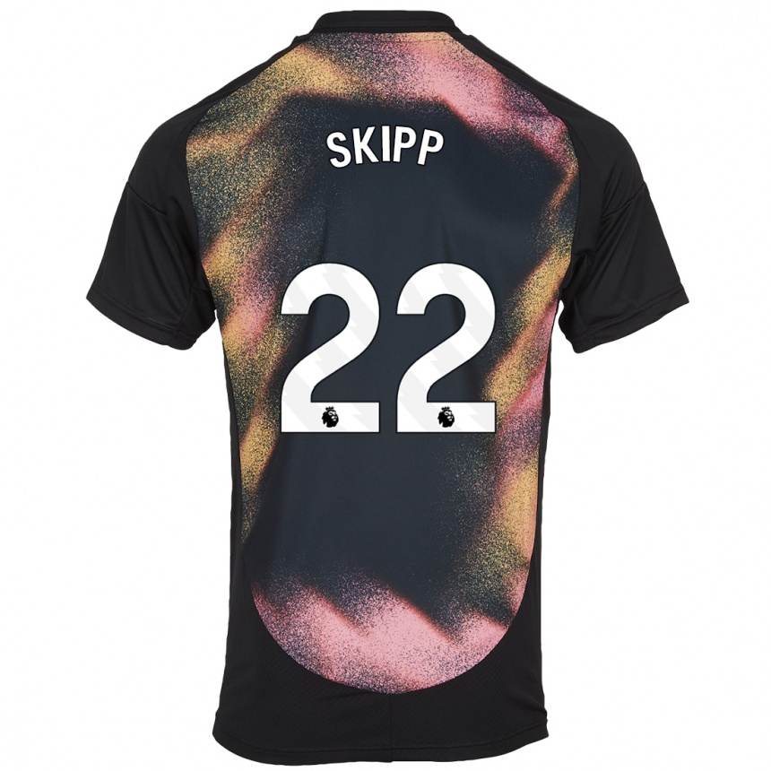 Vaikiškas Oliver Skipp #22 Juoda Balta Išvykos Marškinėliai 2024/25 T-Shirt