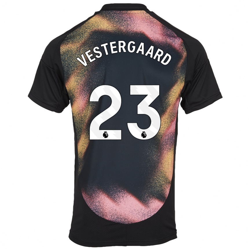 Vaikiškas Jannik Vestergaard #23 Juoda Balta Išvykos Marškinėliai 2024/25 T-Shirt