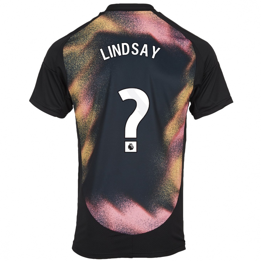 Vaikiškas Jahmari Lindsay #0 Juoda Balta Išvykos Marškinėliai 2024/25 T-Shirt