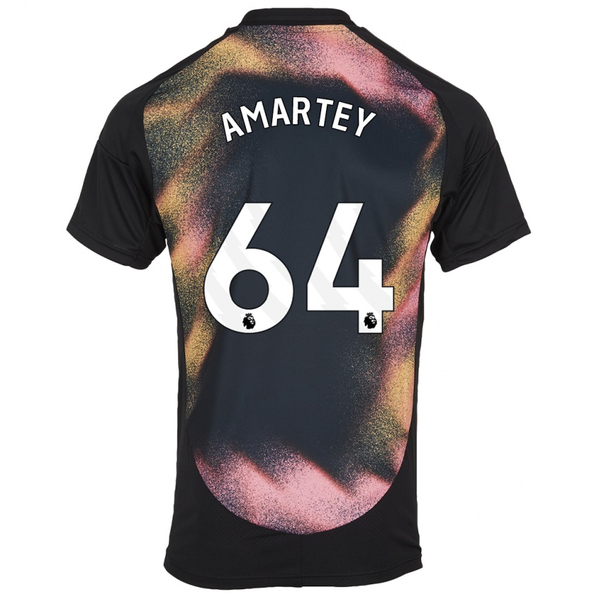 Vaikiškas Bobby Amartey #64 Juoda Balta Išvykos Marškinėliai 2024/25 T-Shirt