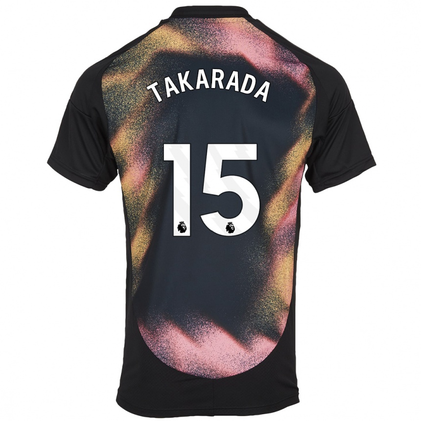 Vaikiškas Saori Takarada #15 Juoda Balta Išvykos Marškinėliai 2024/25 T-Shirt