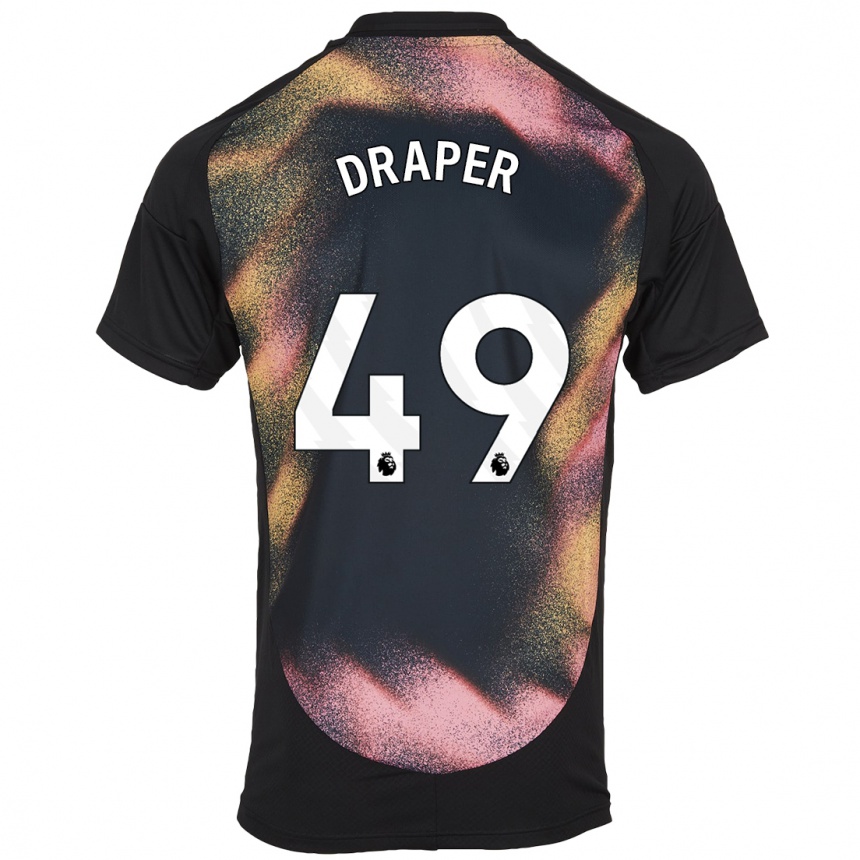 Vaikiškas Denny Draper #49 Juoda Balta Išvykos Marškinėliai 2024/25 T-Shirt