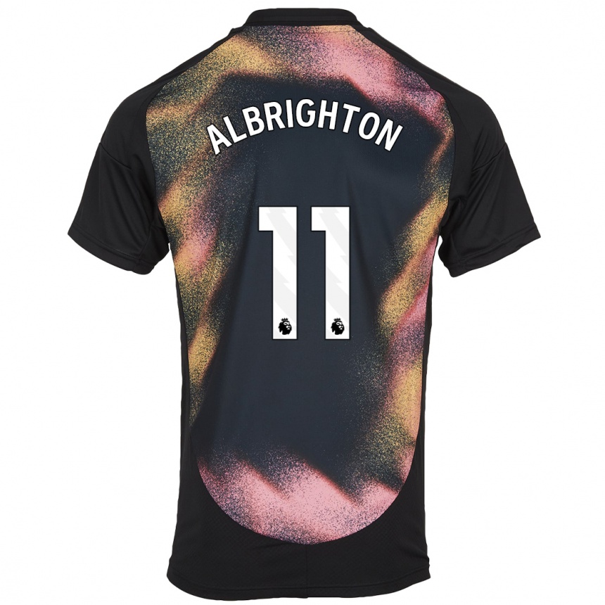 Vaikiškas Marc Albrighton #11 Juoda Balta Išvykos Marškinėliai 2024/25 T-Shirt