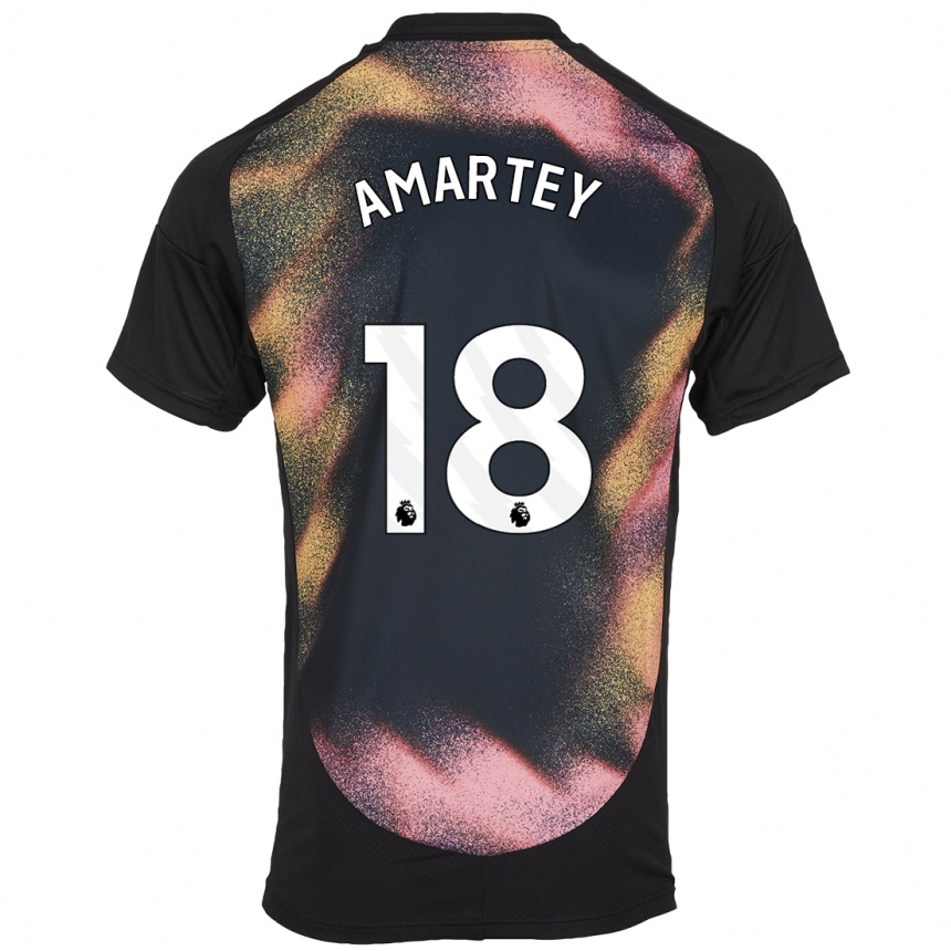 Vaikiškas Daniel Amartey #18 Juoda Balta Išvykos Marškinėliai 2024/25 T-Shirt