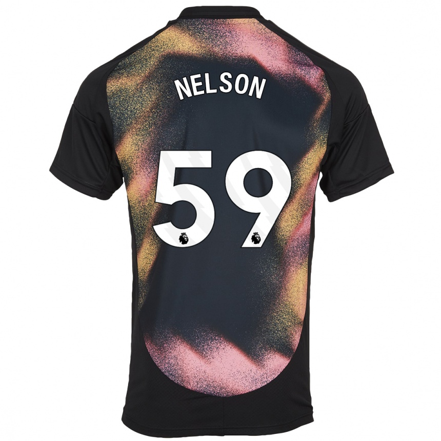 Vaikiškas Ronny Nelson #59 Juoda Balta Išvykos Marškinėliai 2024/25 T-Shirt