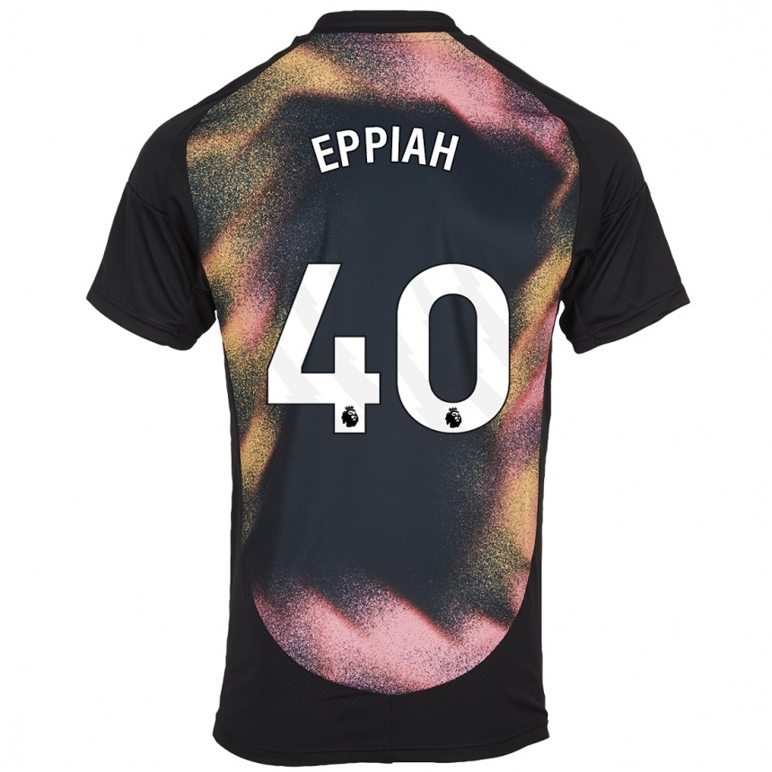 Vaikiškas Josh Eppiah #40 Juoda Balta Išvykos Marškinėliai 2024/25 T-Shirt