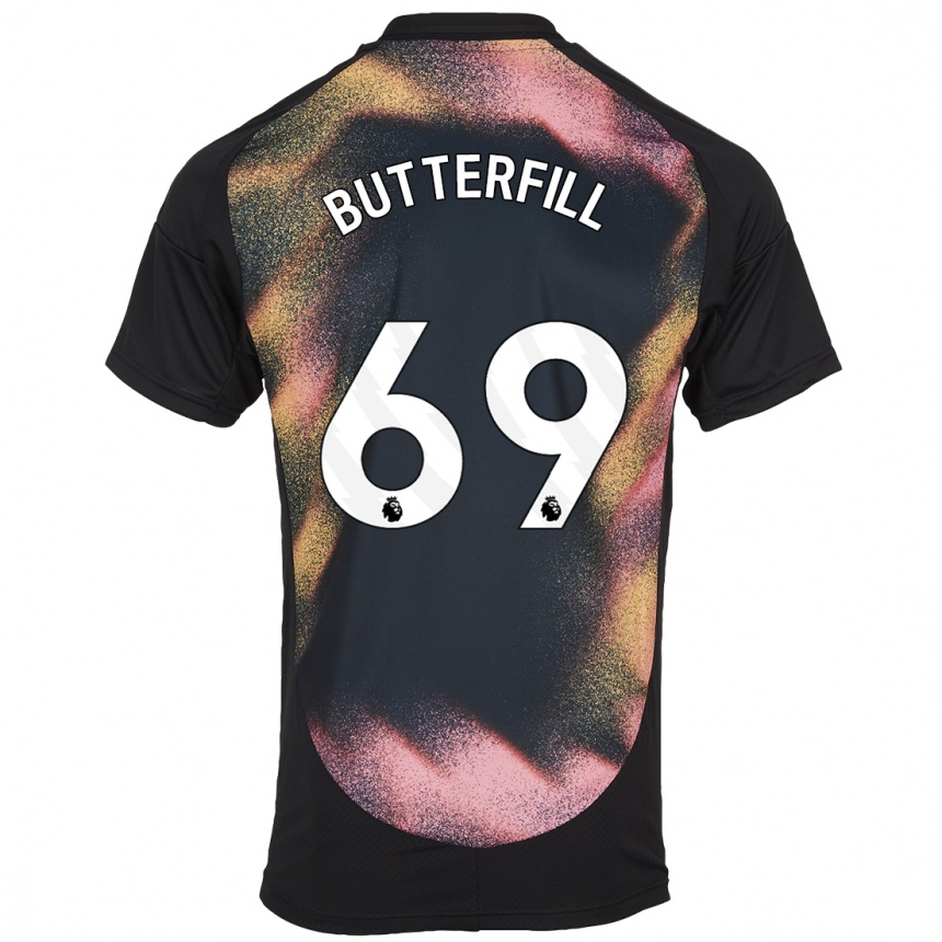 Vaikiškas Jack Butterfill #69 Juoda Balta Išvykos Marškinėliai 2024/25 T-Shirt