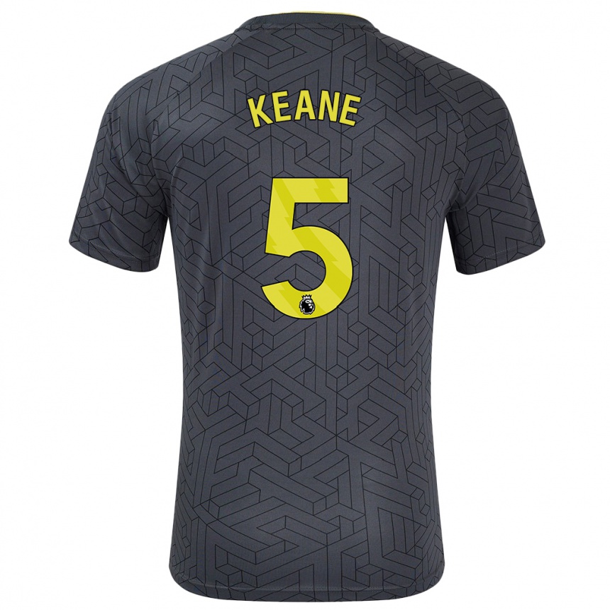 Vaikiškas Michael Keane #5 Juoda Geltona Išvykos Marškinėliai 2024/25 T-Shirt