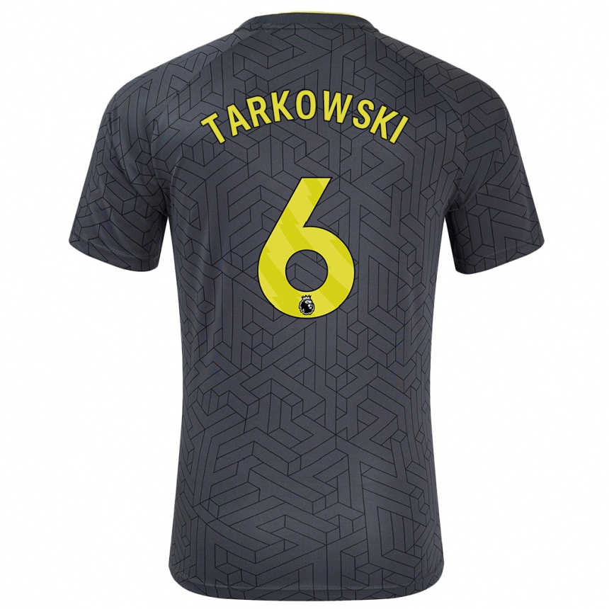 Vaikiškas James Tarkowski #6 Juoda Geltona Išvykos Marškinėliai 2024/25 T-Shirt