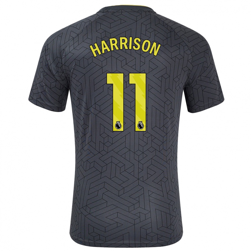 Vaikiškas Jack Harrison #11 Juoda Geltona Išvykos Marškinėliai 2024/25 T-Shirt