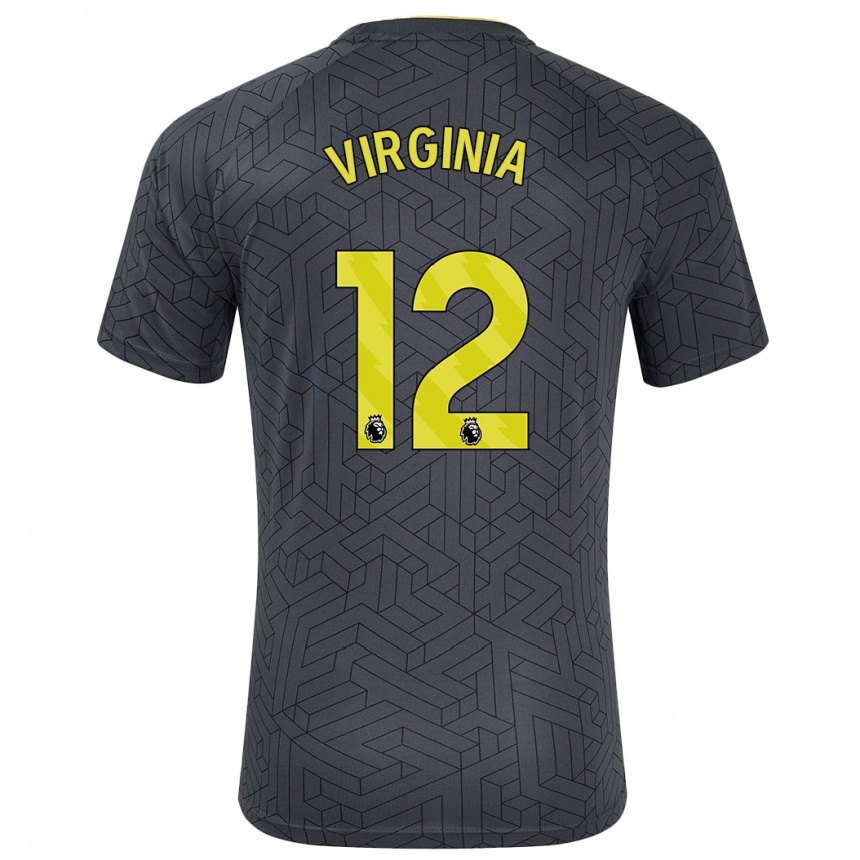 Vaikiškas João Virgínia #12 Juoda Geltona Išvykos Marškinėliai 2024/25 T-Shirt