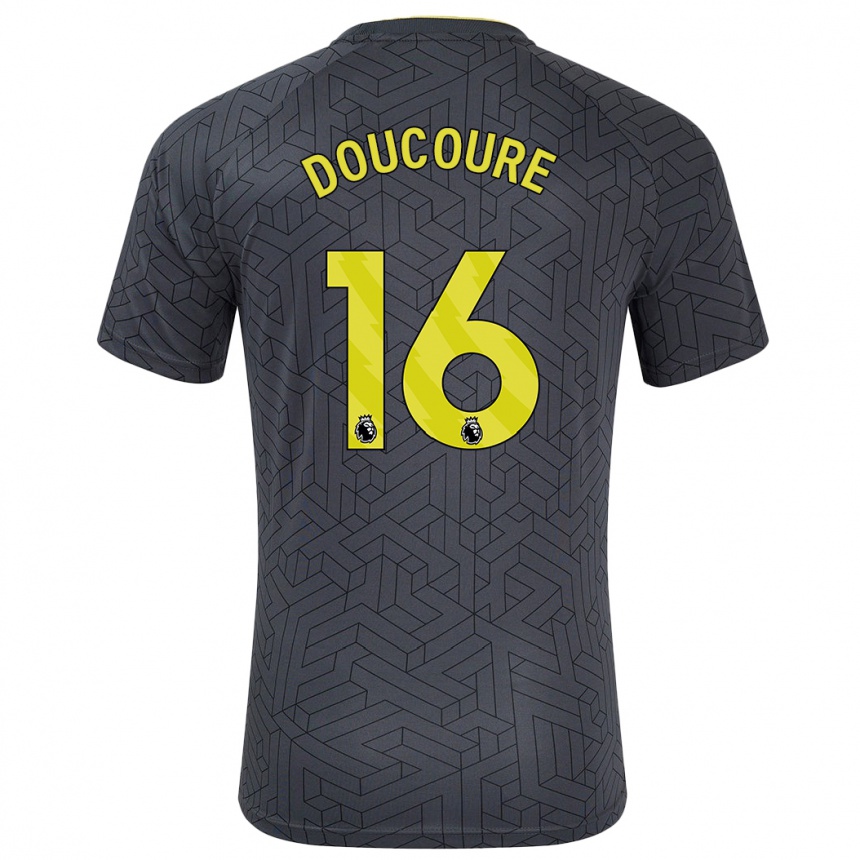 Vaikiškas Abdoulaye Doucouré #16 Juoda Geltona Išvykos Marškinėliai 2024/25 T-Shirt