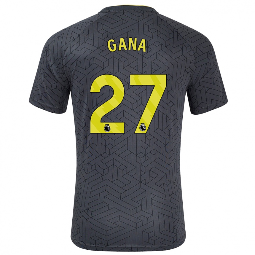 Vaikiškas Idrissa Gueye #27 Juoda Geltona Išvykos Marškinėliai 2024/25 T-Shirt