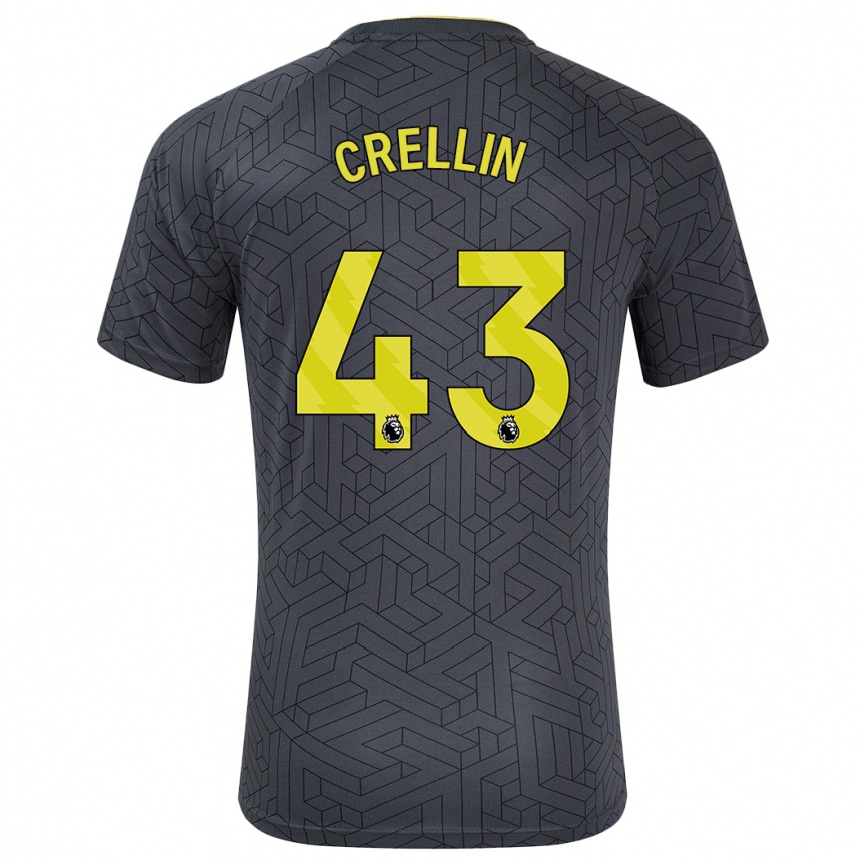 Vaikiškas Billy Crellin #43 Juoda Geltona Išvykos Marškinėliai 2024/25 T-Shirt