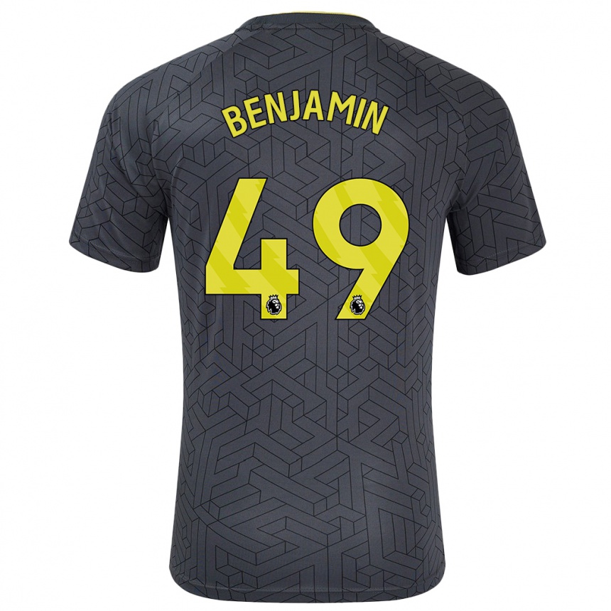 Vaikiškas Omari Benjamin #49 Juoda Geltona Išvykos Marškinėliai 2024/25 T-Shirt