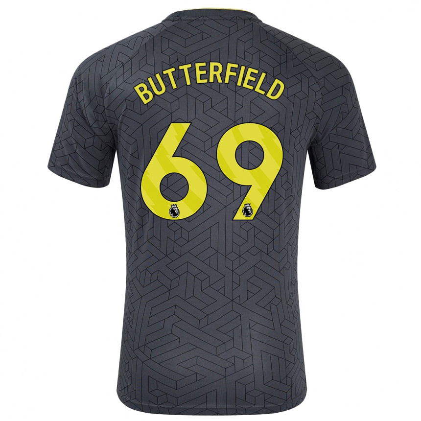 Vaikiškas Luke Butterfield #69 Juoda Geltona Išvykos Marškinėliai 2024/25 T-Shirt