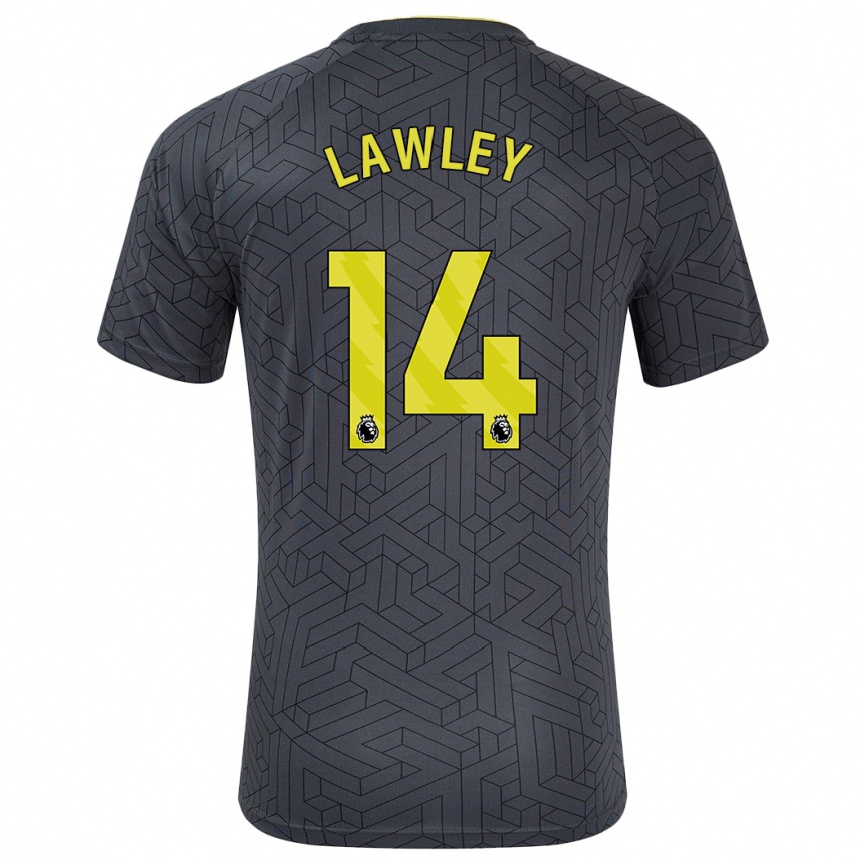 Vaikiškas Melissa Lawley #14 Juoda Geltona Išvykos Marškinėliai 2024/25 T-Shirt