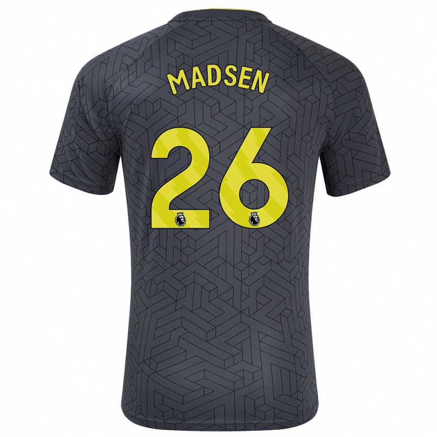 Vaikiškas Rikke Madsen #26 Juoda Geltona Išvykos Marškinėliai 2024/25 T-Shirt