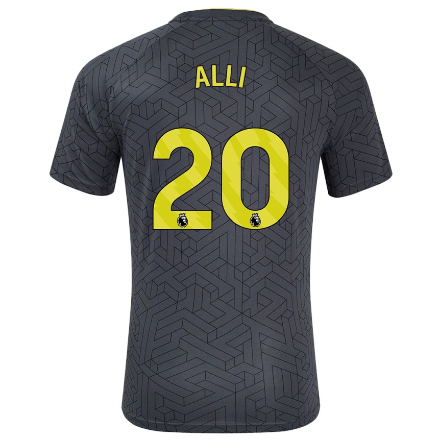 Vaikiškas Dele Alli #20 Juoda Geltona Išvykos Marškinėliai 2024/25 T-Shirt