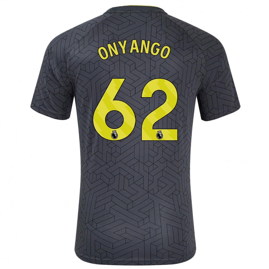 Vaikiškas Tyler Onyango #62 Juoda Geltona Išvykos Marškinėliai 2024/25 T-Shirt