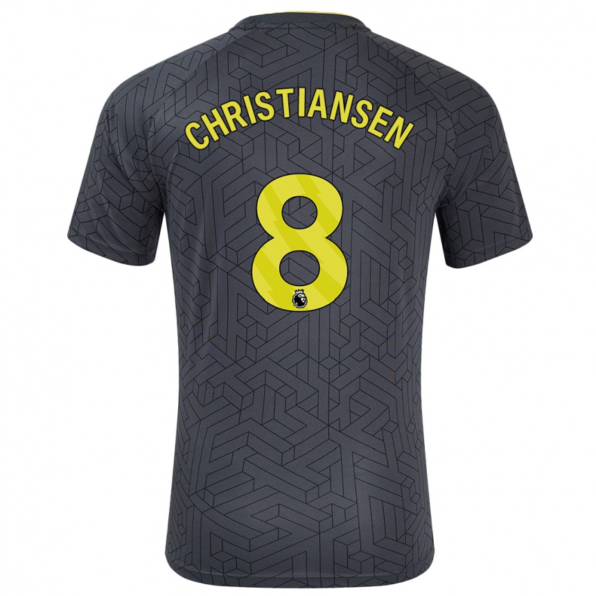 Vaikiškas Izzy Christiansen #8 Juoda Geltona Išvykos Marškinėliai 2024/25 T-Shirt