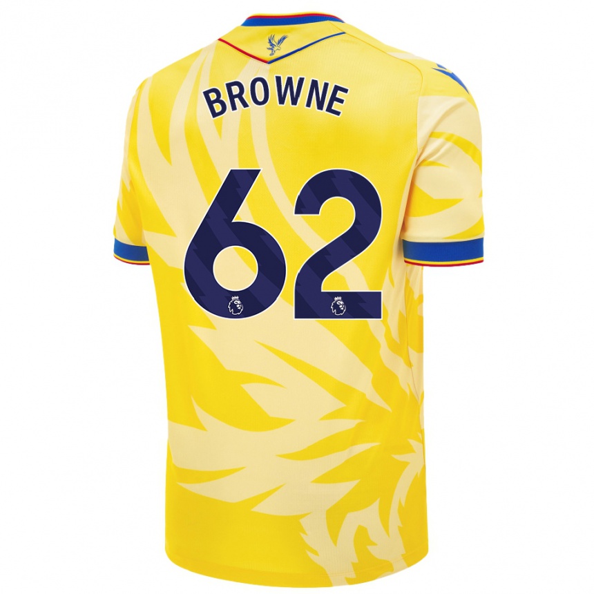 Vaikiškas Luke Browne #62 Geltona Išvykos Marškinėliai 2024/25 T-Shirt