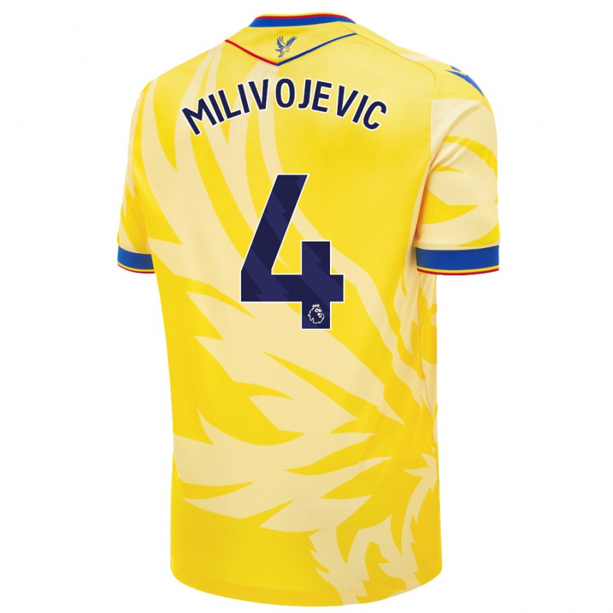 Vaikiškas Luka Milivojevic #4 Geltona Išvykos Marškinėliai 2024/25 T-Shirt