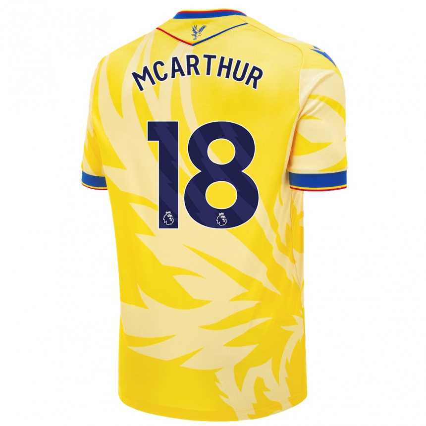 Vaikiškas James Mcarthur #18 Geltona Išvykos Marškinėliai 2024/25 T-Shirt