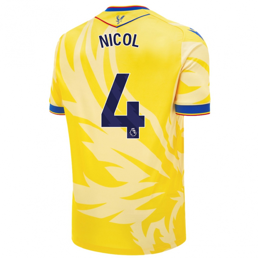 Vaikiškas Leigh Nicol #4 Geltona Išvykos Marškinėliai 2024/25 T-Shirt