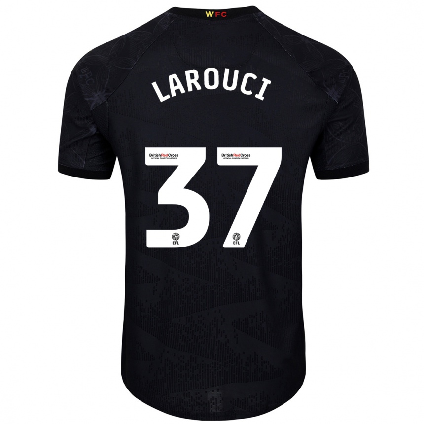 Vaikiškas Yasser Larouci #37 Juoda Balta Išvykos Marškinėliai 2024/25 T-Shirt