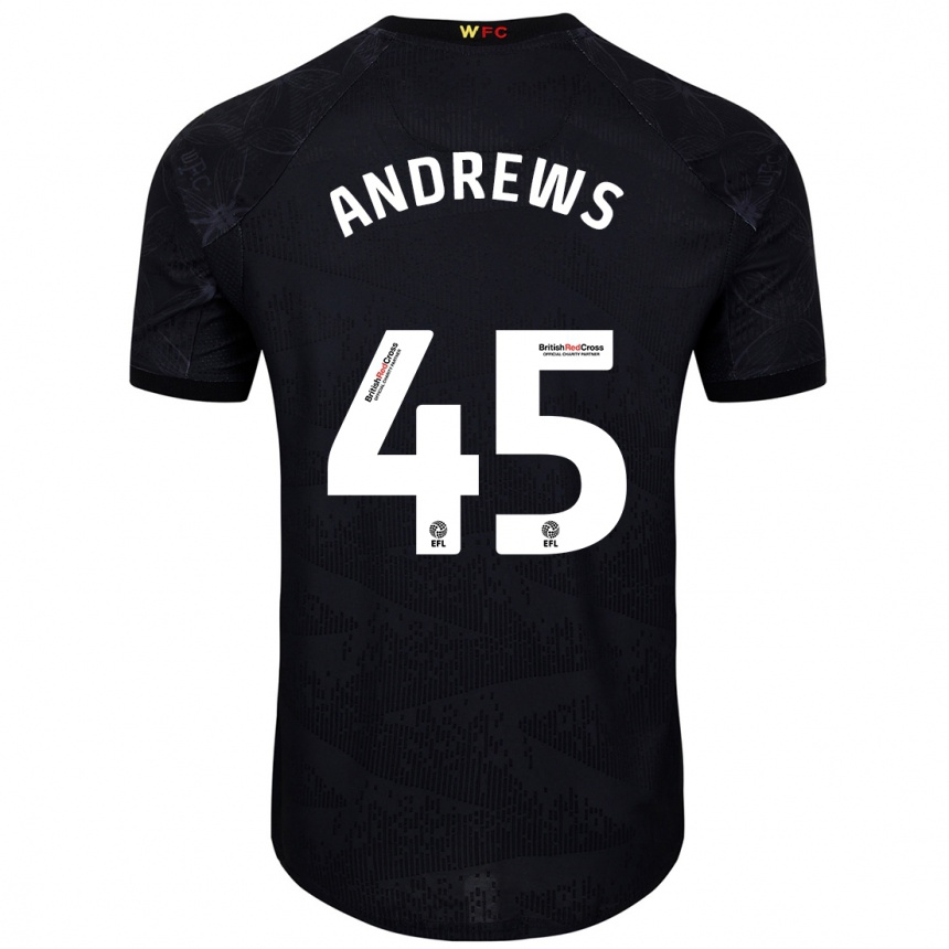 Vaikiškas Ryan Andrews #45 Juoda Balta Išvykos Marškinėliai 2024/25 T-Shirt