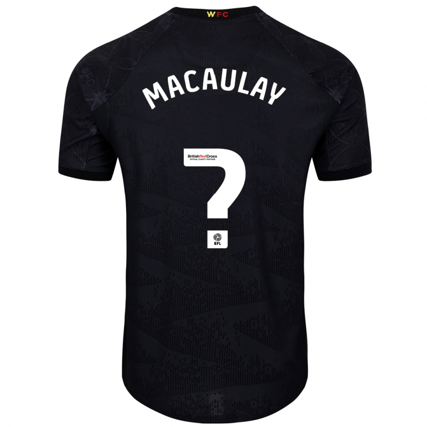 Vaikiškas Jonathan Macaulay #0 Juoda Balta Išvykos Marškinėliai 2024/25 T-Shirt