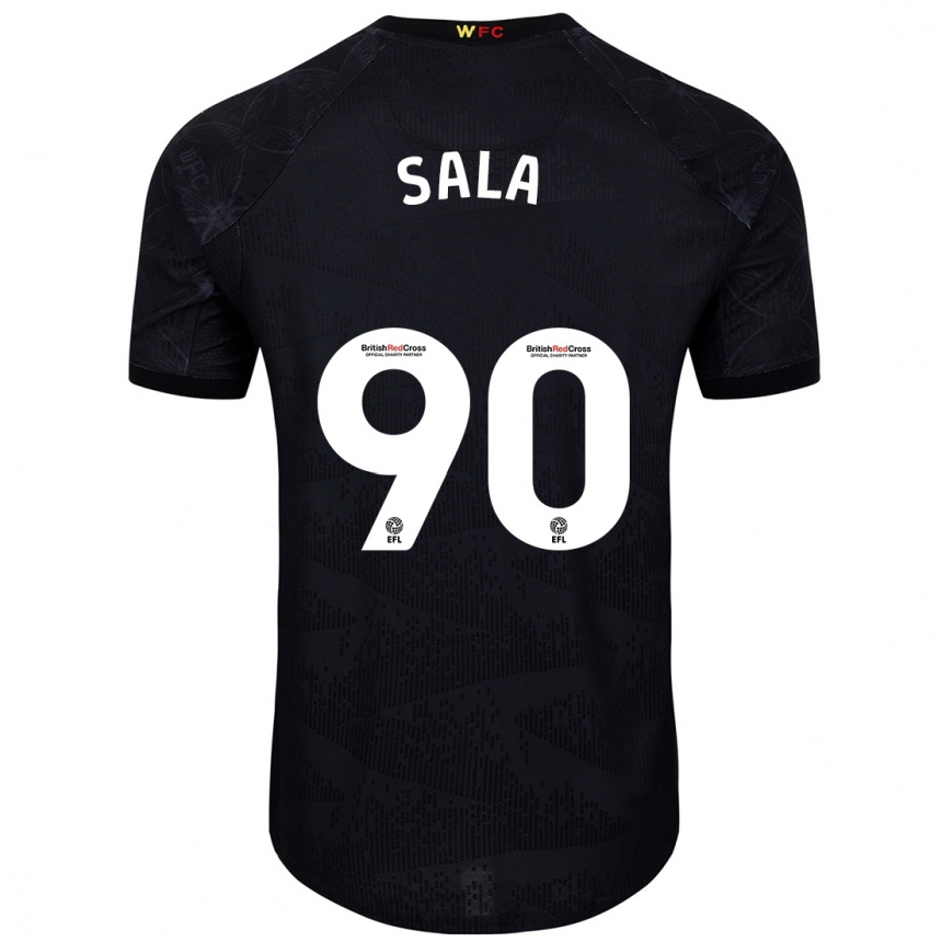 Vaikiškas Joel Sala #90 Juoda Balta Išvykos Marškinėliai 2024/25 T-Shirt