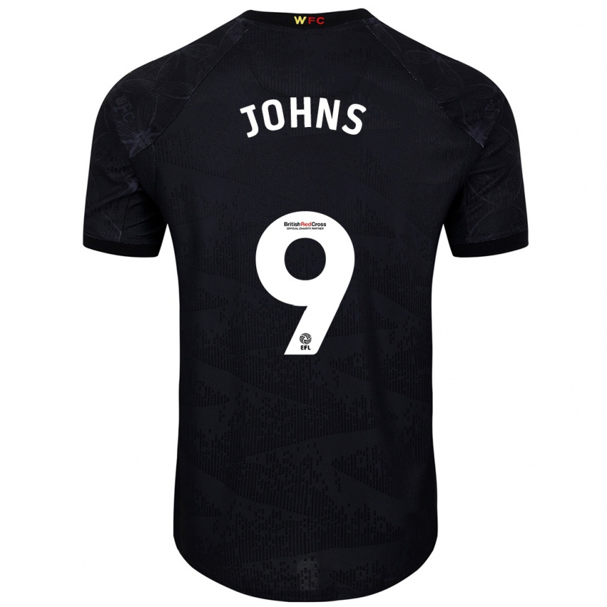 Vaikiškas Carly Johns #9 Juoda Balta Išvykos Marškinėliai 2024/25 T-Shirt