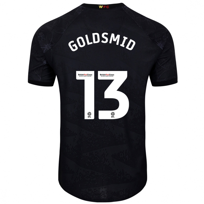 Vaikiškas Jacqui Goldsmid #13 Juoda Balta Išvykos Marškinėliai 2024/25 T-Shirt