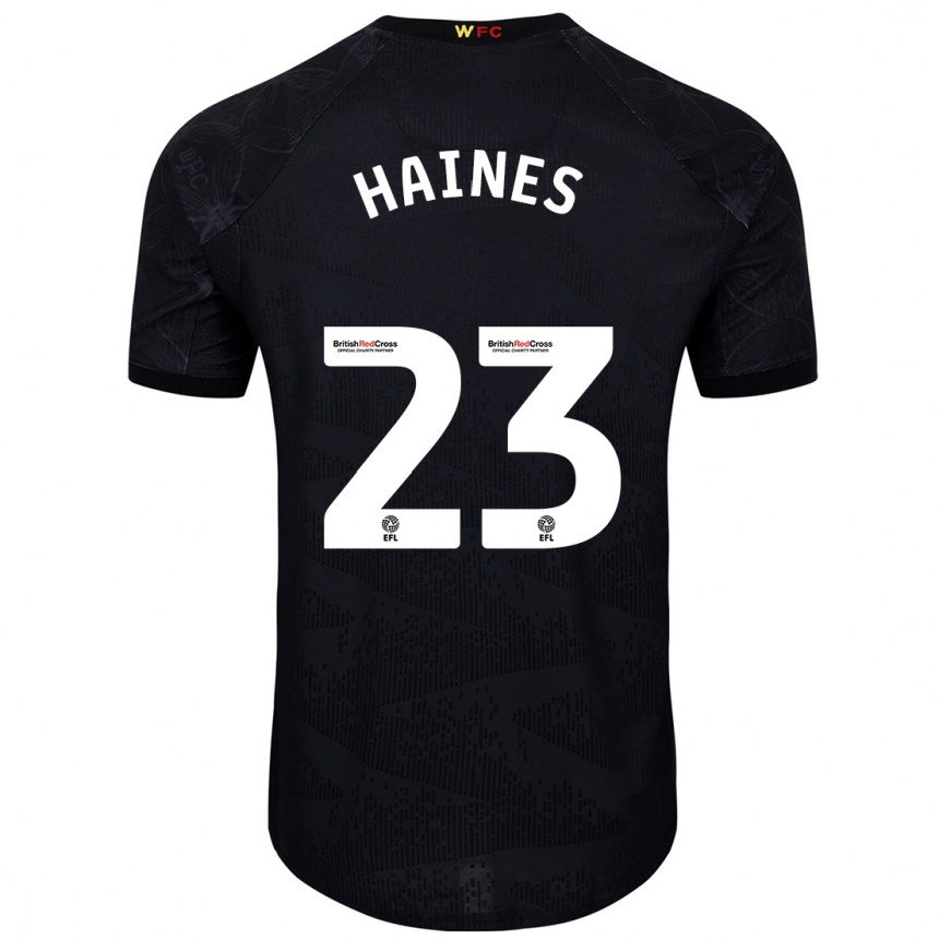 Vaikiškas Coral-Jade Haines #23 Juoda Balta Išvykos Marškinėliai 2024/25 T-Shirt